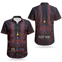 Filipino Barong Tagalog Inspired Personalised Couples Matching Off Shoulder Short Dress and Hawaiian Shirt Mabuhay Philippines Festival Polynesian Pattern LT14 - Polynesian Pride