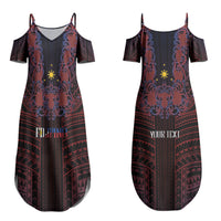 Filipino Barong Tagalog Inspired Personalised Couples Matching Summer Maxi Dress and Hawaiian Shirt Mabuhay Philippines Festival Polynesian Pattern LT14 - Polynesian Pride