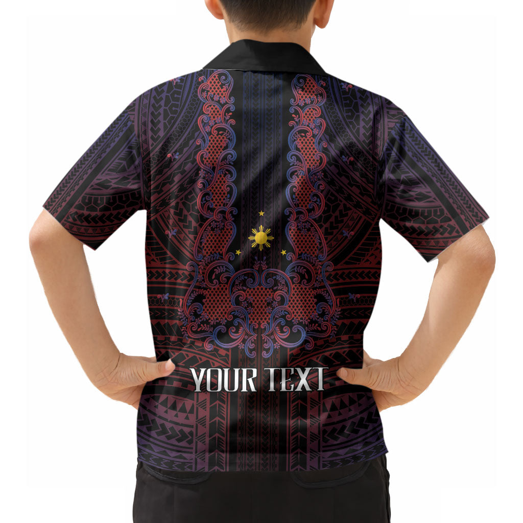 Filipino Barong Tagalog Inspired Personalised Hawaiian Shirt Mabuhay Philippines Festival Polynesian Pattern LT14 - Polynesian Pride