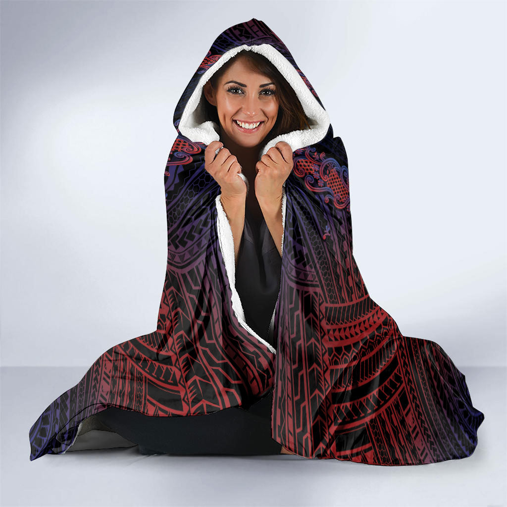 Filipino Barong Tagalog Inspired Hooded Blanket Mabuhay Philippines Festival Polynesian Pattern LT14 - Polynesian Pride