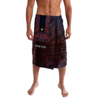 Filipino Barong Tagalog Inspired Personalised Lavalava Mabuhay Philippines Festival Polynesian Pattern LT14 Black - Polynesian Pride