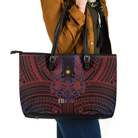 Filipino Barong Tagalog Inspired Leather Tote Bag Mabuhay Philippines Festival Polynesian Pattern LT14 - Polynesian Pride