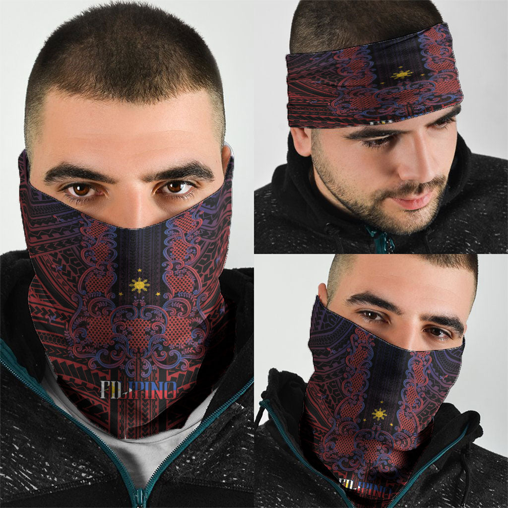 Filipino Barong Tagalog Inspired Neck Gaiter Mabuhay Philippines Festival Polynesian Pattern LT14 - Polynesian Pride