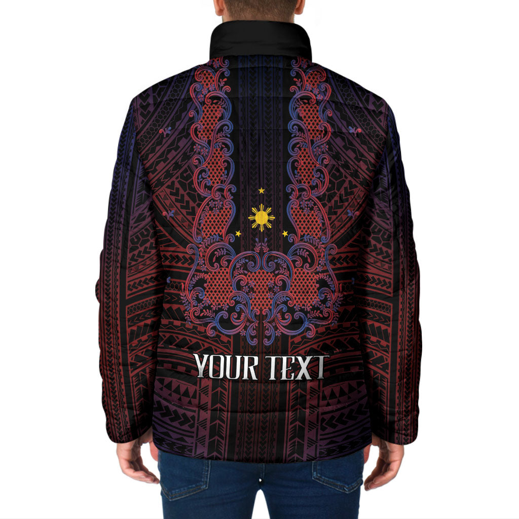 Filipino Barong Tagalog Inspired Personalised Padded Jacket Mabuhay Philippines Festival Polynesian Pattern LT14 - Polynesian Pride