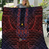 Filipino Barong Tagalog Inspired Quilt Mabuhay Philippines Festival Polynesian Pattern LT14 Black - Polynesian Pride