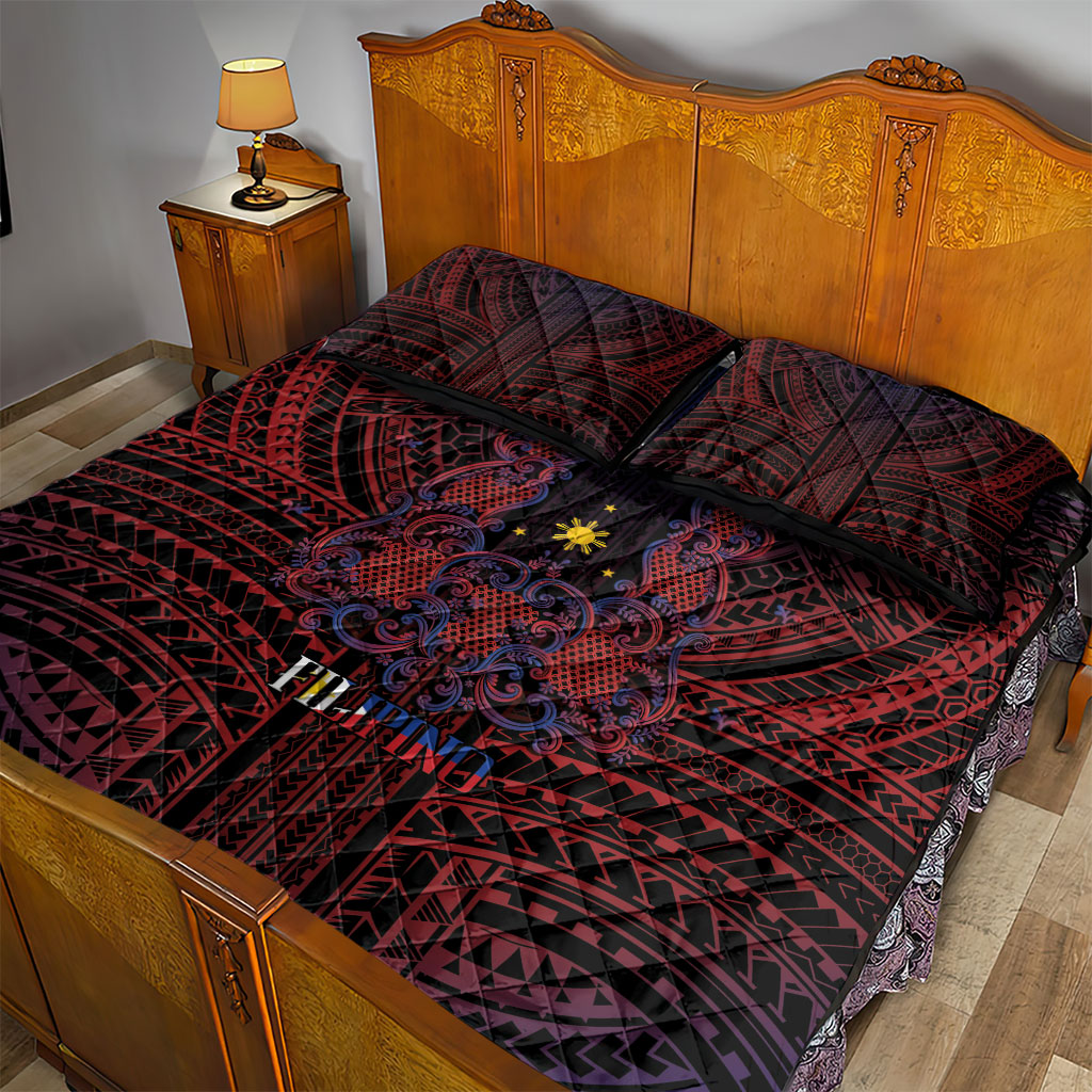 Filipino Barong Tagalog Inspired Quilt Bed Set Mabuhay Philippines Festival Polynesian Pattern LT14 - Polynesian Pride
