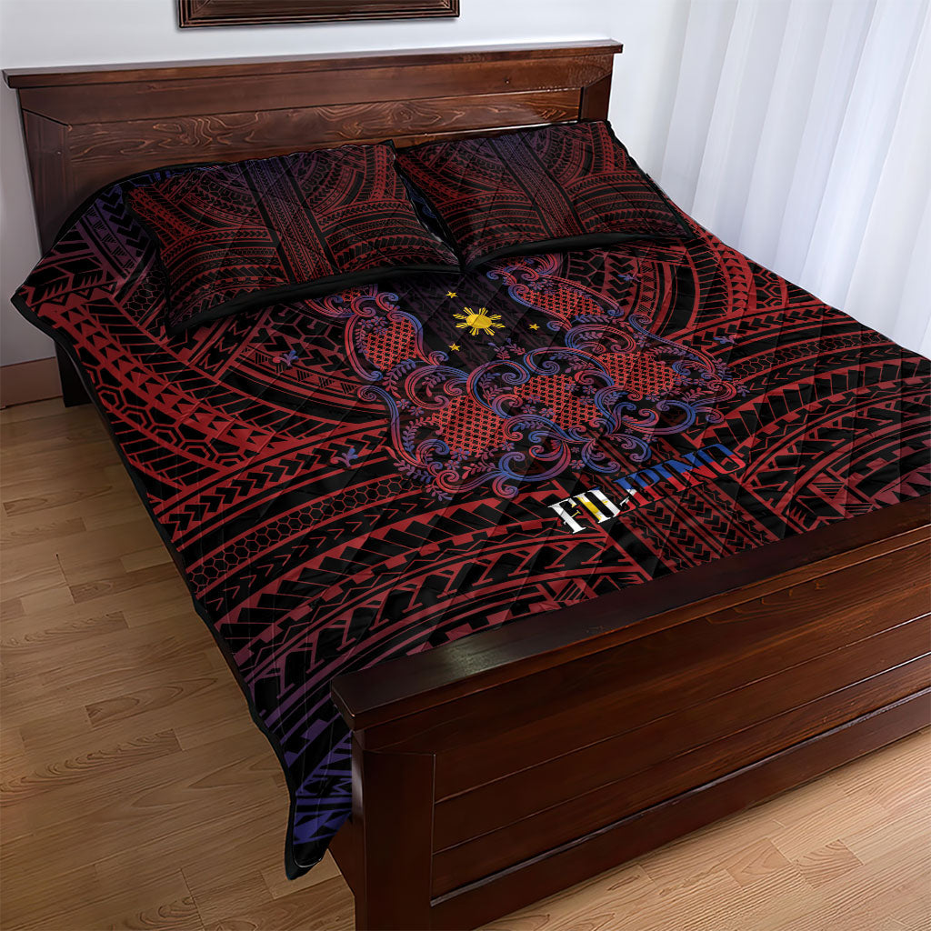 Filipino Barong Tagalog Inspired Quilt Bed Set Mabuhay Philippines Festival Polynesian Pattern LT14 - Polynesian Pride