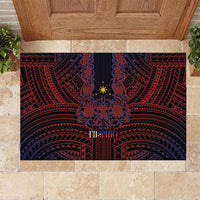 Filipino Barong Tagalog Inspired Rubber Doormat Mabuhay Philippines Festival Polynesian Pattern LT14 Black - Polynesian Pride