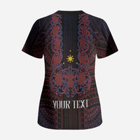 Filipino Barong Tagalog Inspired Personalised Scrub Top Mabuhay Philippines Festival Polynesian Pattern LT14 - Polynesian Pride