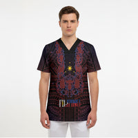 Filipino Barong Tagalog Inspired Personalised Scrub Top Mabuhay Philippines Festival Polynesian Pattern LT14 - Polynesian Pride
