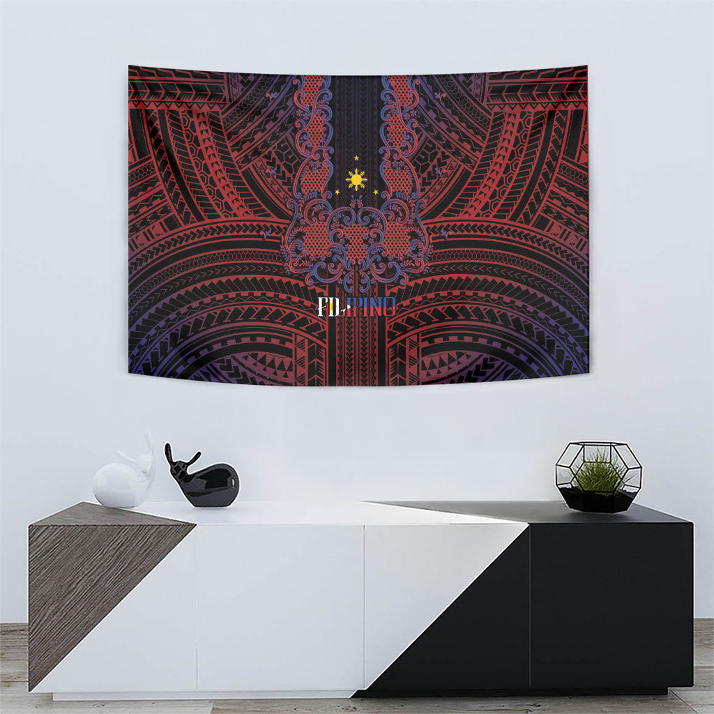 Filipino Barong Tagalog Inspired Tapestry Mabuhay Philippines Festival Polynesian Pattern LT14 - Polynesian Pride