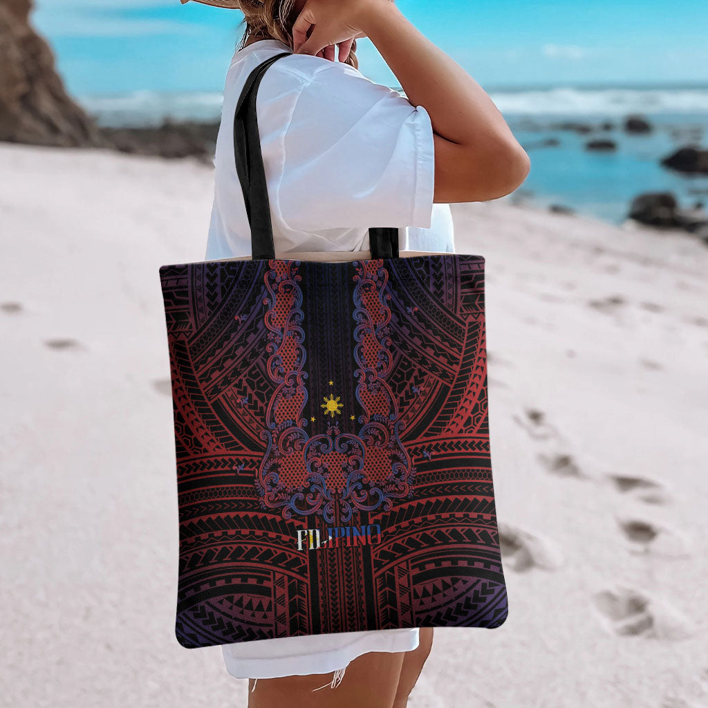 Filipino Barong Tagalog Inspired Tote Bag Mabuhay Philippines Festival Polynesian Pattern LT14 - Polynesian Pride