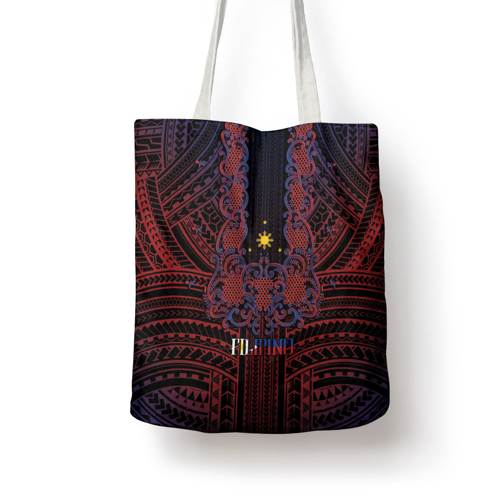 Filipino Barong Tagalog Inspired Tote Bag Mabuhay Philippines Festival Polynesian Pattern LT14 - Polynesian Pride