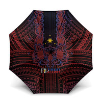 Filipino Barong Tagalog Inspired Umbrella Mabuhay Philippines Festival Polynesian Pattern LT14 One Size Folded 11.42 inch Opened Diameter 37.4 inch Black - Polynesian Pride