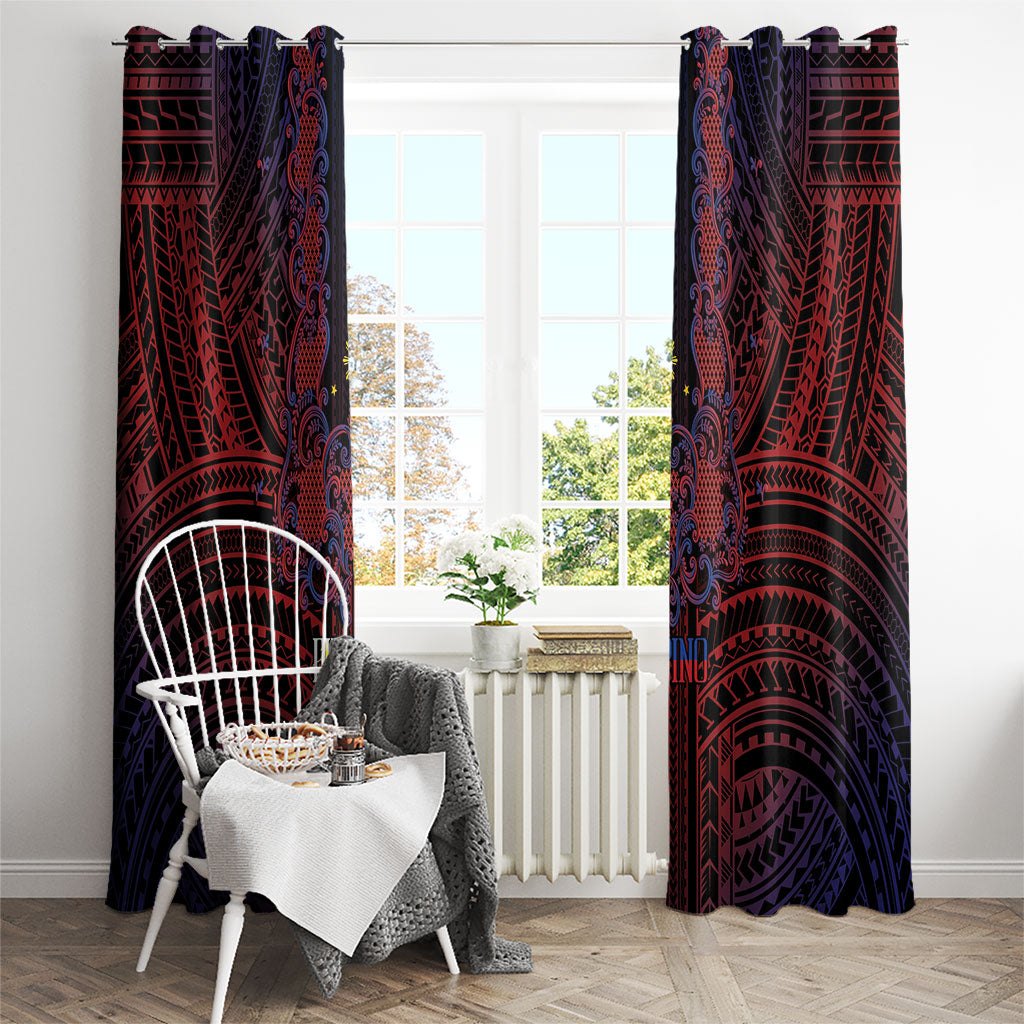 Filipino Barong Tagalog Inspired Window Curtain Mabuhay Philippines Festival Polynesian Pattern LT14 - Polynesian Pride