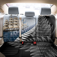 Personalised New Zealand Pakeha Back Car Seat Cover Kiwi Silver Fern and Sailing Ship Compass LT14 - Polynesian Pride