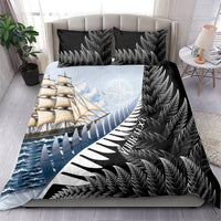 Personalised New Zealand Pakeha Bedding Set Kiwi Silver Fern and Sailing Ship Compass LT14 - Polynesian Pride