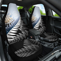 Personalised New Zealand Pakeha Car Seat Cover Kiwi Silver Fern and Sailing Ship Compass LT14 One Size Blue - Polynesian Pride