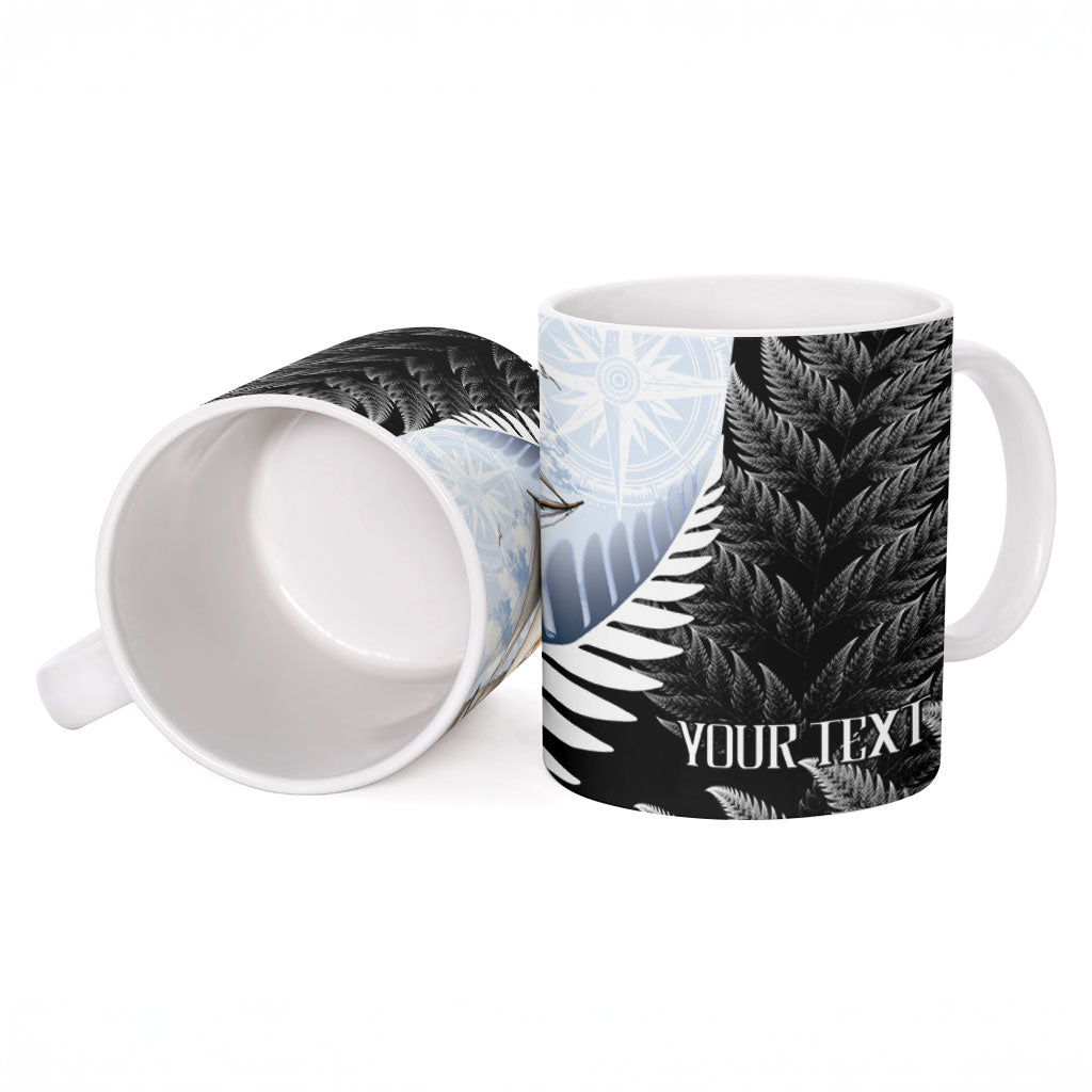 Personalised New Zealand Pakeha Ceramic Mug Kiwi Silver Fern and Sailing Ship Compass LT14 - Polynesian Pride
