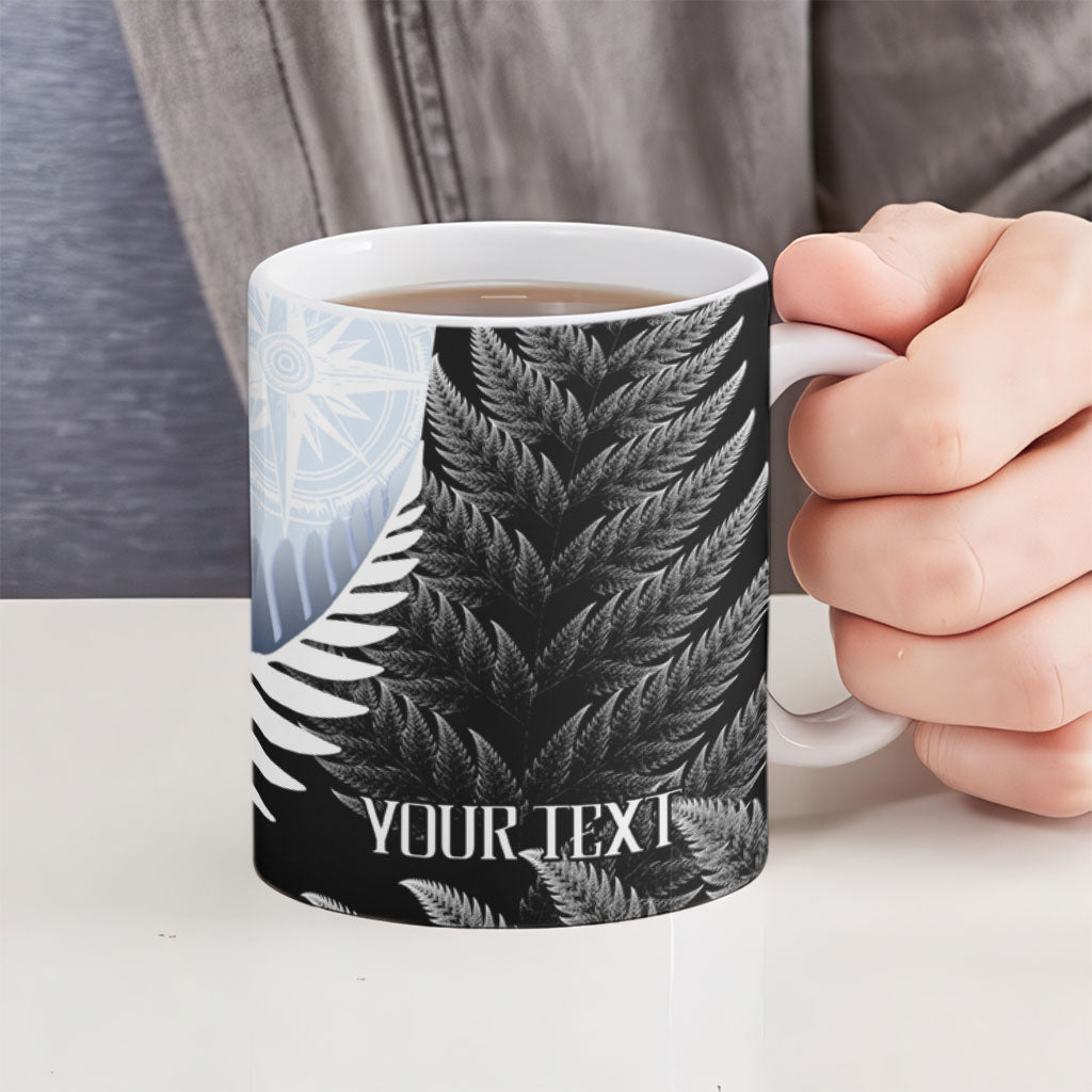 Personalised New Zealand Pakeha Ceramic Mug Kiwi Silver Fern and Sailing Ship Compass LT14 - Polynesian Pride