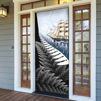 New Zealand Pakeha Door Cover Kiwi Silver Fern and Sailing Ship Compass LT14 - Polynesian Pride