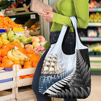 Personalised New Zealand Pakeha Grocery Bag Kiwi Silver Fern and Sailing Ship Compass LT14 - Polynesian Pride