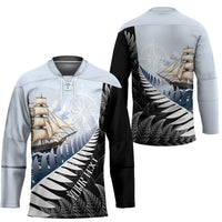 Personalised New Zealand Pakeha Hockey Jersey Kiwi Silver Fern and Sailing Ship Compass LT14 - Polynesian Pride