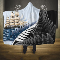 Personalised New Zealand Pakeha Hooded Blanket Kiwi Silver Fern and Sailing Ship Compass LT14 - Polynesian Pride