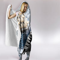 Personalised New Zealand Pakeha Hooded Blanket Kiwi Silver Fern and Sailing Ship Compass LT14 - Polynesian Pride