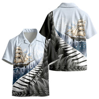 Personalised New Zealand Pakeha Kid Hawaiian Shirt Kiwi Silver Fern and Sailing Ship Compass LT14 - Polynesian Pride