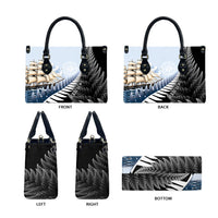 Personalised New Zealand Pakeha Leather Bag Kiwi Silver Fern and Sailing Ship Compass LT14 - Polynesian Pride