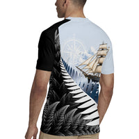 Personalised New Zealand Pakeha Rugby Jersey Kiwi Silver Fern and Sailing Ship Compass LT14 - Polynesian Pride