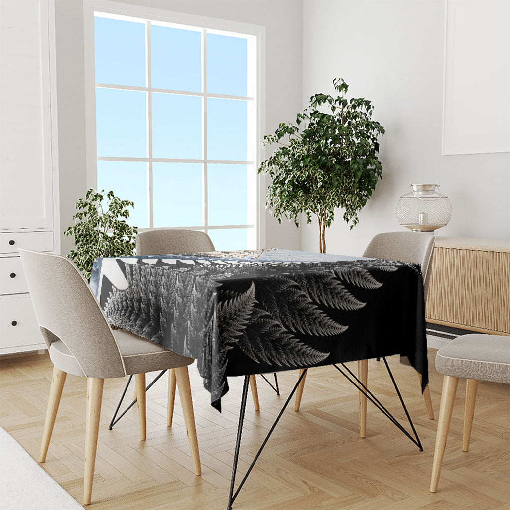 Personalised New Zealand Pakeha Tablecloth Kiwi Silver Fern and Sailing Ship Compass LT14 - Polynesian Pride