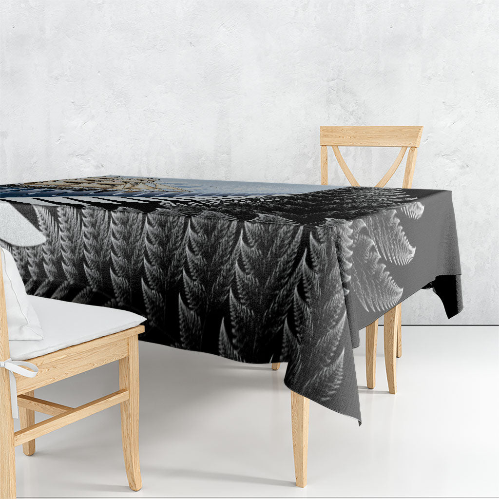Personalised New Zealand Pakeha Tablecloth Kiwi Silver Fern and Sailing Ship Compass LT14 - Polynesian Pride