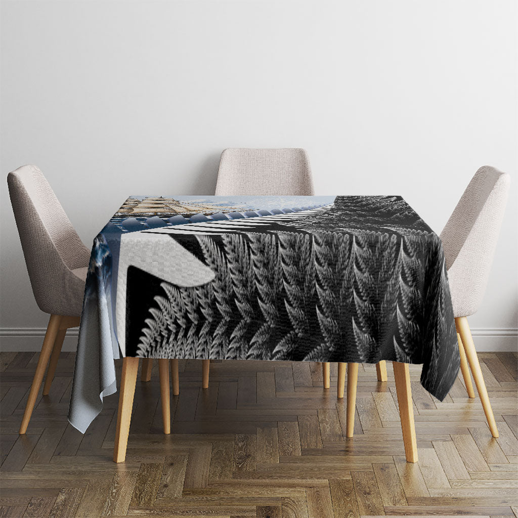 Personalised New Zealand Pakeha Tablecloth Kiwi Silver Fern and Sailing Ship Compass LT14 - Polynesian Pride