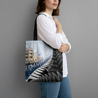 Personalised New Zealand Pakeha Tote Bag Kiwi Silver Fern and Sailing Ship Compass LT14 - Polynesian Pride