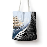 Personalised New Zealand Pakeha Tote Bag Kiwi Silver Fern and Sailing Ship Compass LT14 - Polynesian Pride