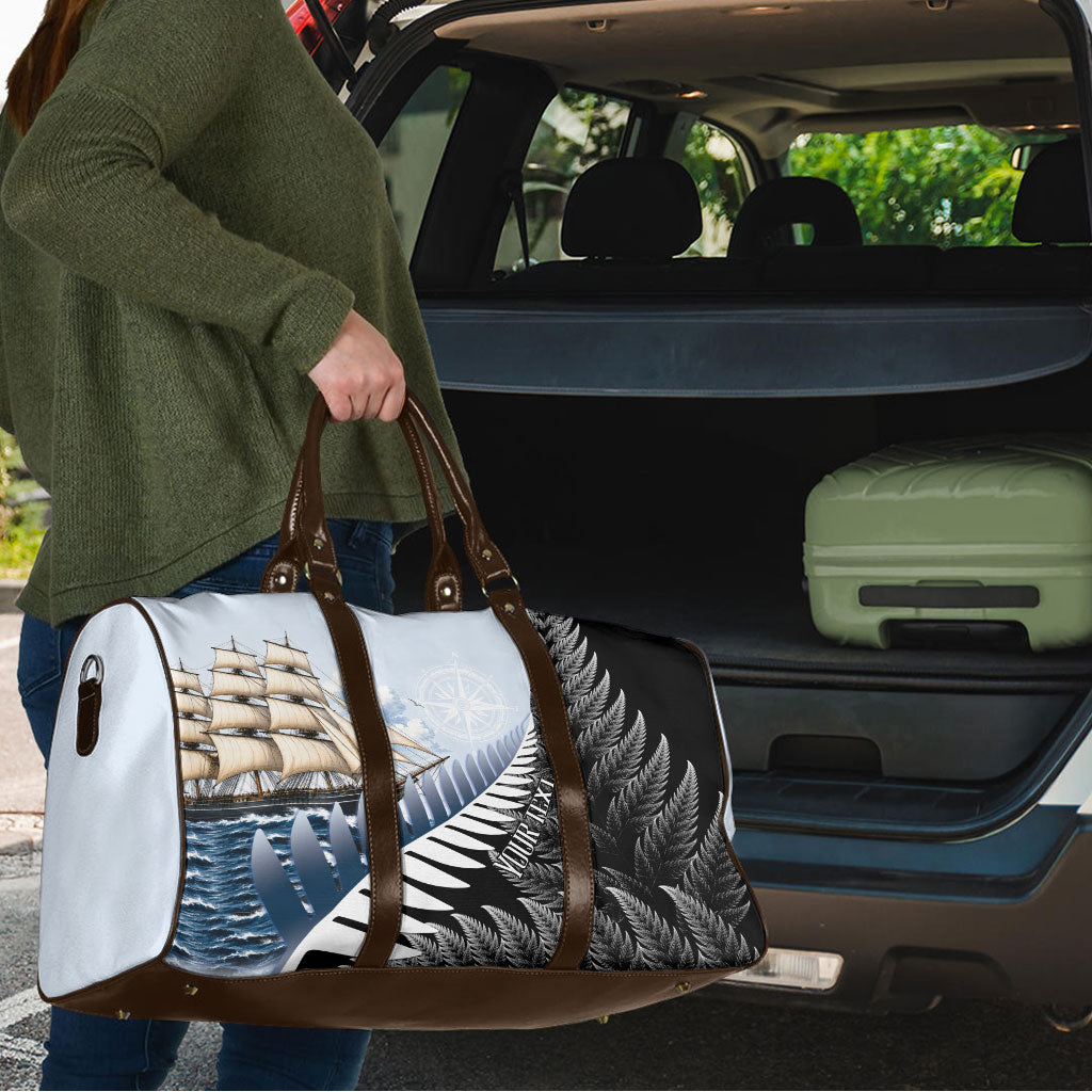 Personalised New Zealand Pakeha Travel Bag Kiwi Silver Fern and Sailing Ship Compass LT14 - Polynesian Pride