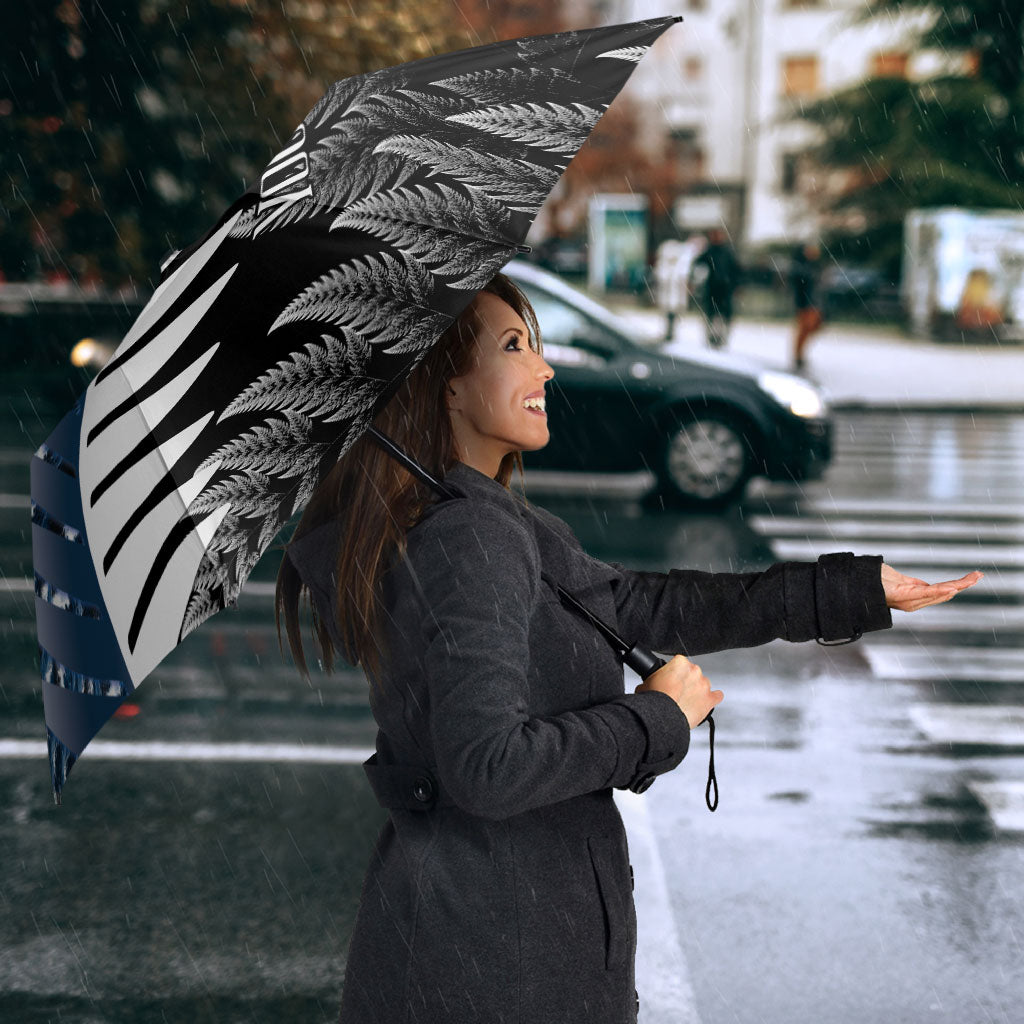 Personalised New Zealand Pakeha Umbrella Kiwi Silver Fern and Sailing Ship Compass LT14 - Polynesian Pride