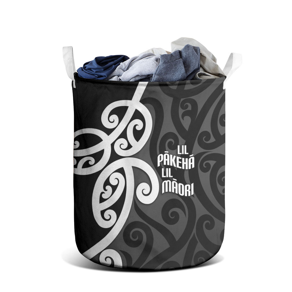 Lil Pakeha Lil Maori New Zealand Laundry Basket Kiwi Proud Mangopare Pattern LT14 - Polynesian Pride