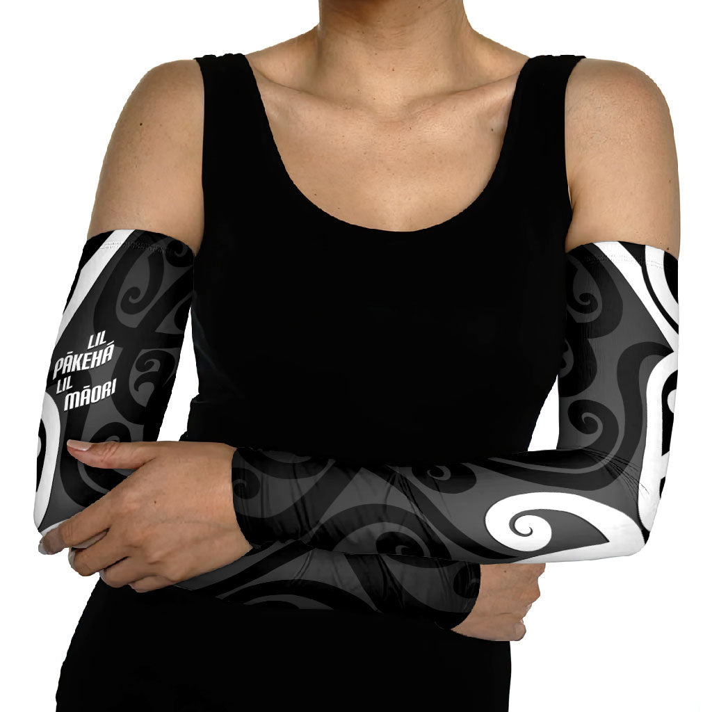 Lil Pakeha Lil Maori New Zealand Arm Sleeves Kiwi Proud Mangopare Pattern LT14 - Polynesian Pride
