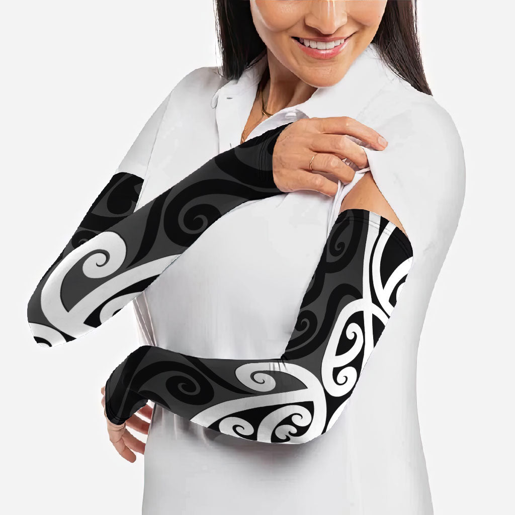 Lil Pakeha Lil Maori New Zealand Arm Sleeves Kiwi Proud Mangopare Pattern LT14 - Polynesian Pride
