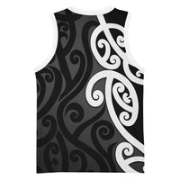 Lil Pakeha Lil Maori New Zealand Basketball Jersey Kiwi Proud Mangopare Pattern LT14 - Polynesian Pride