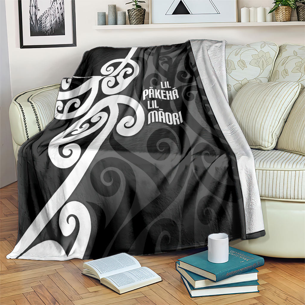 Lil Pakeha Lil Maori New Zealand Blanket Kiwi Proud Mangopare Pattern LT14 Black - Polynesian Pride