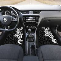Lil Pakeha Lil Maori New Zealand Car Mats Kiwi Proud Mangopare Pattern LT14 Set 2pcs - Front Black - Polynesian Pride