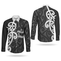 Lil Pakeha Lil Maori New Zealand Couples Matching Off Shoulder Maxi Dress and Long Sleeve Button Shirt Kiwi Proud Mangopare Pattern LT14 - Polynesian Pride