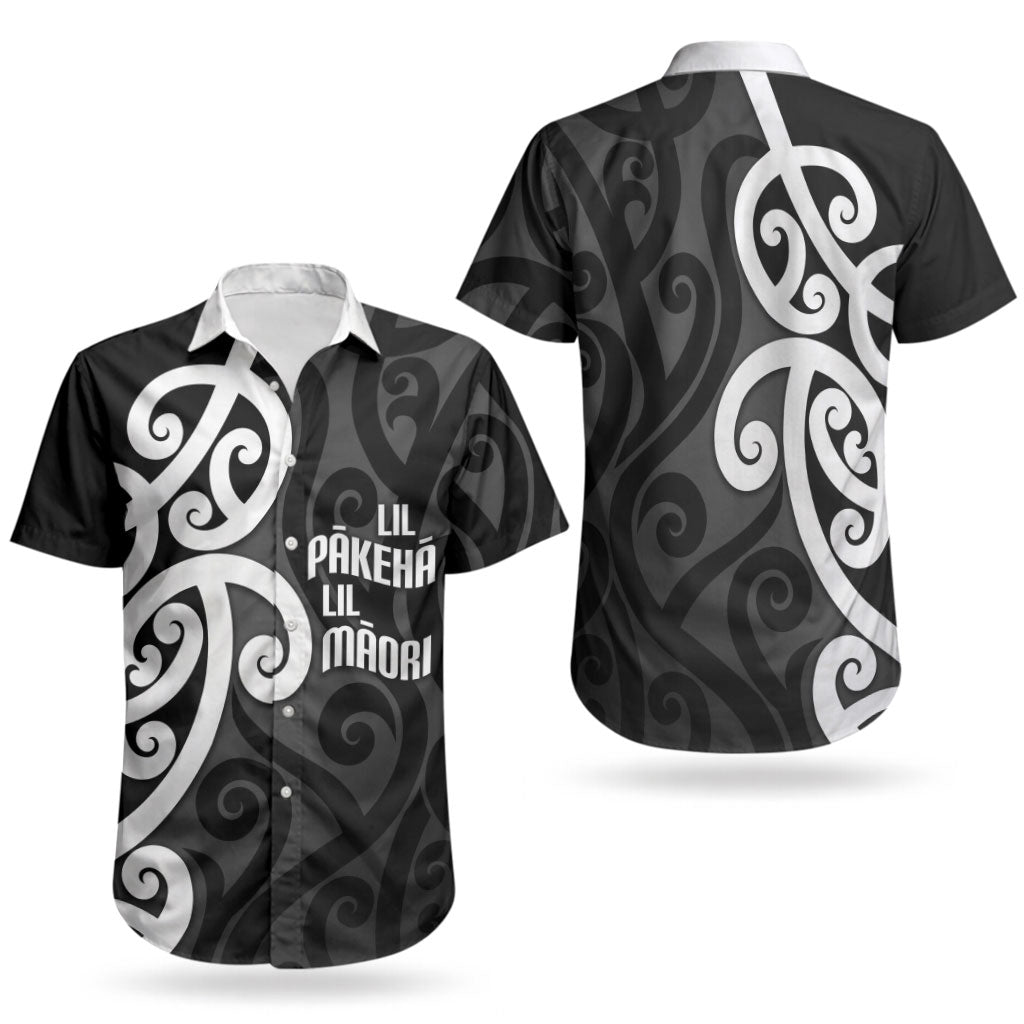 Lil Pakeha Lil Maori New Zealand Couples Matching Off Shoulder Short Dress and Hawaiian Shirt Kiwi Proud Mangopare Pattern LT14 - Polynesian Pride