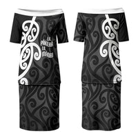 Lil Pakeha Lil Maori New Zealand Couples Matching Puletasi and Long Sleeve Button Shirt Kiwi Proud Mangopare Pattern LT14 - Polynesian Pride