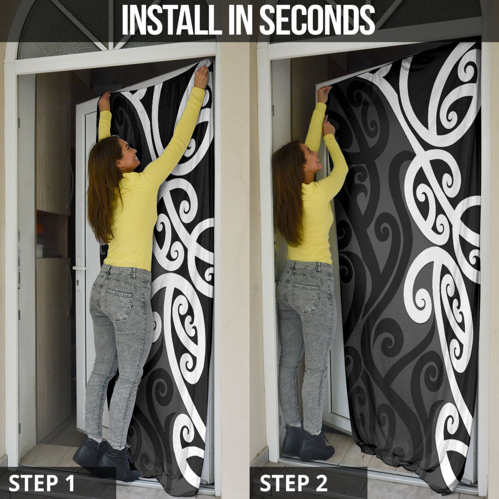 Lil Pakeha Lil Maori New Zealand Door Cover Kiwi Proud Mangopare Pattern LT14 - Polynesian Pride
