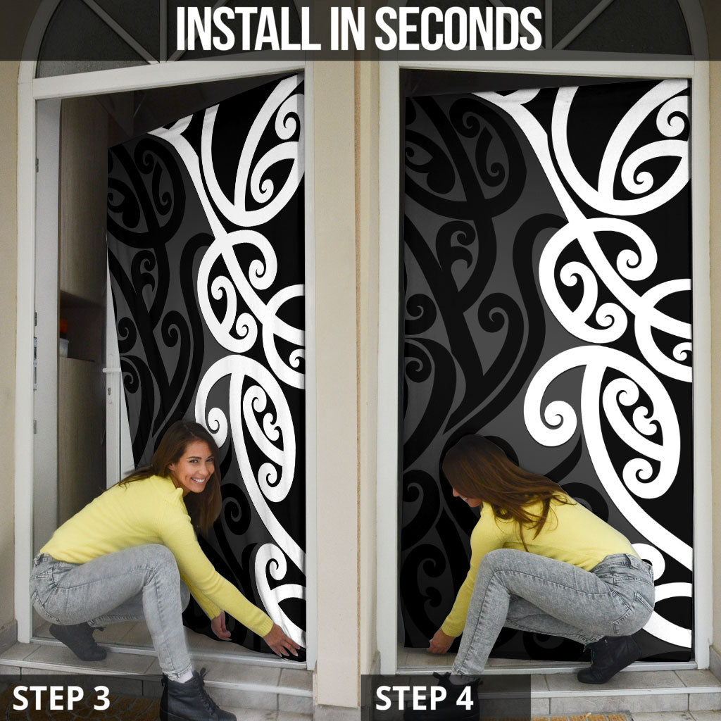 Lil Pakeha Lil Maori New Zealand Door Cover Kiwi Proud Mangopare Pattern LT14 - Polynesian Pride